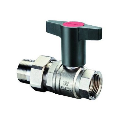 Кран шаровой полнопроходной Oventrop Optibal - 1 (ВР/НР-американка, PN16, t100°C, ручка-маховик)