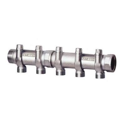 Коллектор запорный проходной FAR 3920 - 11/2 (НР/ВР) на 5 контуров M33x1.5