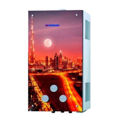 Водонагреватель газовый проточный EDISSON Spark S 20 G (с изображением мегаполиса)