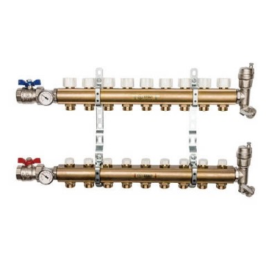 Коллекторная группа для радиаторного отопления STOUT SMB0468 - 1 на 9 контуров 3/4EK (латунь)