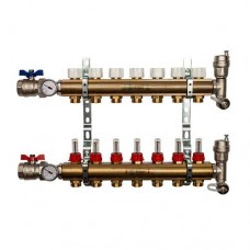 Коллекторная группа для теплого пола STOUT SMB0473 - 1 на 7 контуров 3/4EK (латунь)