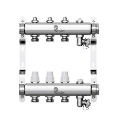 Коллекторная группа для радиаторного отопления Wester W903 - 1 на 3 контура 3/4 Евроконус