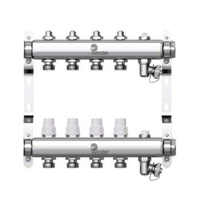 Коллекторная группа для радиаторного отопления Wester W903 - 1 на 4 контура 3/4 Евроконус