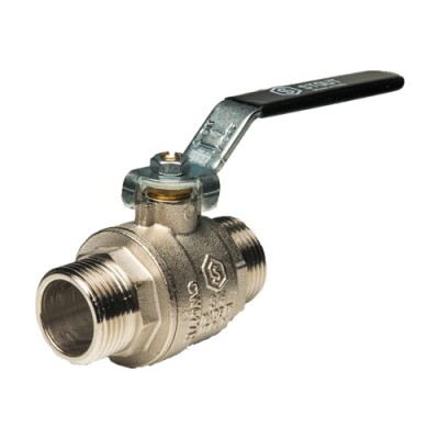 Кран шаровой полнопроходной STOUT - 11/4 (НР/НР, PN40, Tmax 150°C, ручка-рычаг черная)