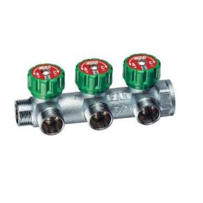 Коллектор регулирующий проходной FAR MULTIFAR 3850 - 3/4 (НР/ВР) на 3 контура М24x19