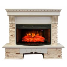 Электрокамин с широким очагом 2D Real-Flame Sorento 33 WT с очагом Firespace 33W S IR