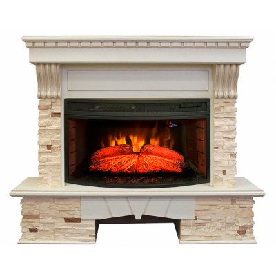 Электрокамин с широким очагом 2D Real-Flame Sorento 33 WT с очагом Firespace 33W S IR
