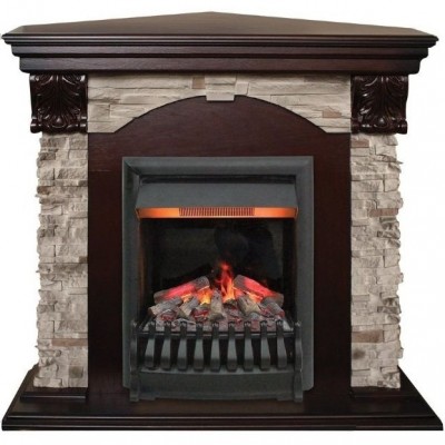 Электрокамин с классическим очагом 3D Real-Flame Dublin ROCK Corner STD/EUG AO с очагом 3D Oregan