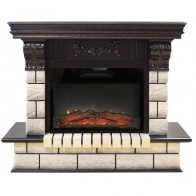 Электрокамин с эффектом живого огня и звуком Real-Flame Gracia 25"5/24 AO с очагом Kendal 24