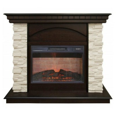 Электрокамин с широким очагом 2D Real-Flame Elford STD/EUG/25"5/HL/24 AO с очагом Irvine 24