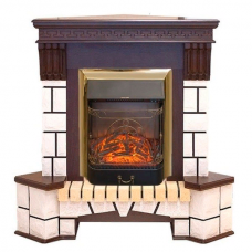 Электрокамин с классическим очагом 2D Real-Flame Stone Corner new STD/EUG AO (DN) с очагами Fobos/Majestic