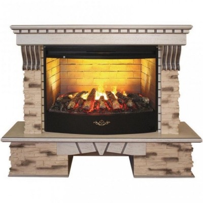 Электрокамин с широким очагом 3D Real-Flame Sorento 33 WT с очагом 3D Firestar 33