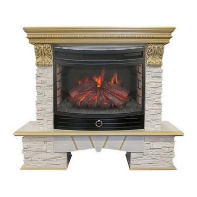 Электрокамин с широким очагом 2D Real-Flame Rockland LUX 25/25,5 с очагом Firefield 25 S IR