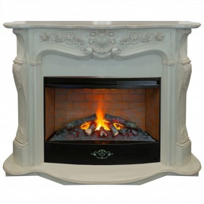 Электрокамин с широким очагом 3D Real-Flame Ellada 33 WT с очагом 3D Firestar 33