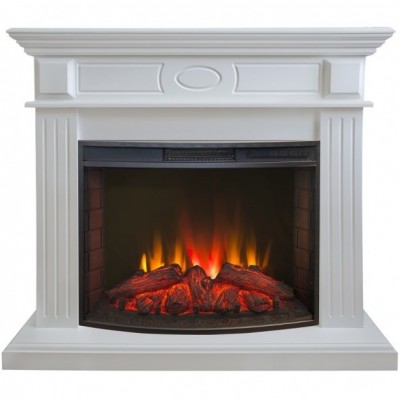 Камин в скандинавском стиле Real-Flame Leda 24/25,5 WT с очагом Evrika 25,5 LED