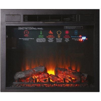 Широкий очаг 2D InterFlame Sirius 30 LED FX Black/Brass
