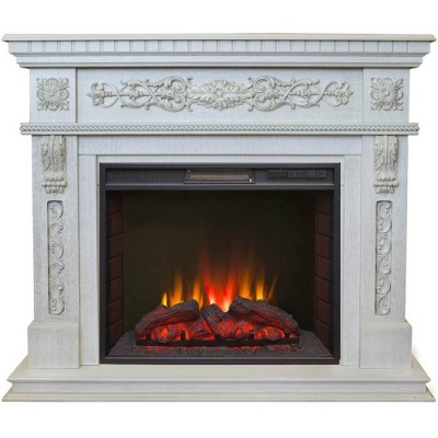 Изящный электрокамин со звуковым эффектом Real-Flame Estella 25,5/26 WT с очагом Sparta 25,5 LED