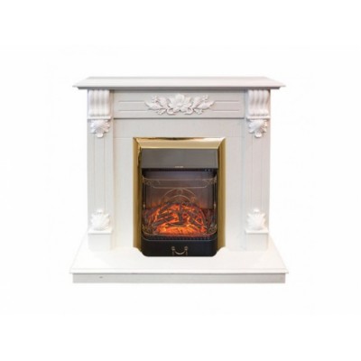 Электрокамин с классическим очагом 2D Real-Flame Ottawa STD/EUG WT с очагами Fobos s Lux BL/BR, Majestic s Lux BL/BR