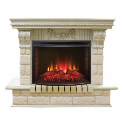 Электрокамин с широким очагом 2D Real-Flame Gracia 25"5/24 WT с очагом Evrika 25,5 LED