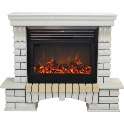 Электрокамин с широким очагом 2D Real-Flame Country 26 WT + MoonBlaze Deluxe /MoonBlaze