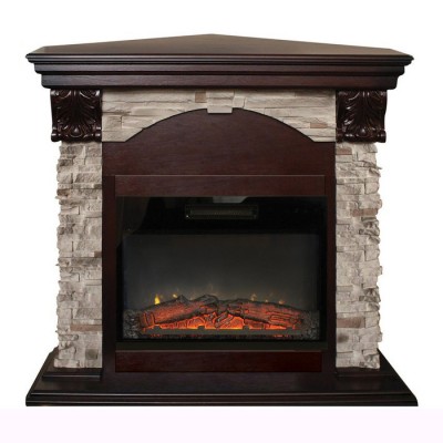 Камин угловой электрический с эффектом пламени 3D Real-Flame Dublin ROCK Corner STD/EUG/24 AO с очагом Kendal 24