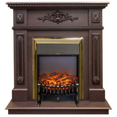 Электрокамин с классическим очагом 2D Real-Flame Lilian STD/EUG DN с очагами Fobos s Lux BL/BR, Majestic s Lux BL/BR