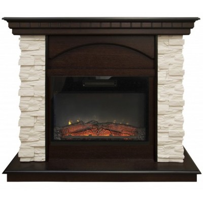 Электрокамин с широким очагом 2D Real-Flame Elford STD/EUG/25"5/HL/24 AO с очагом Kendal 24